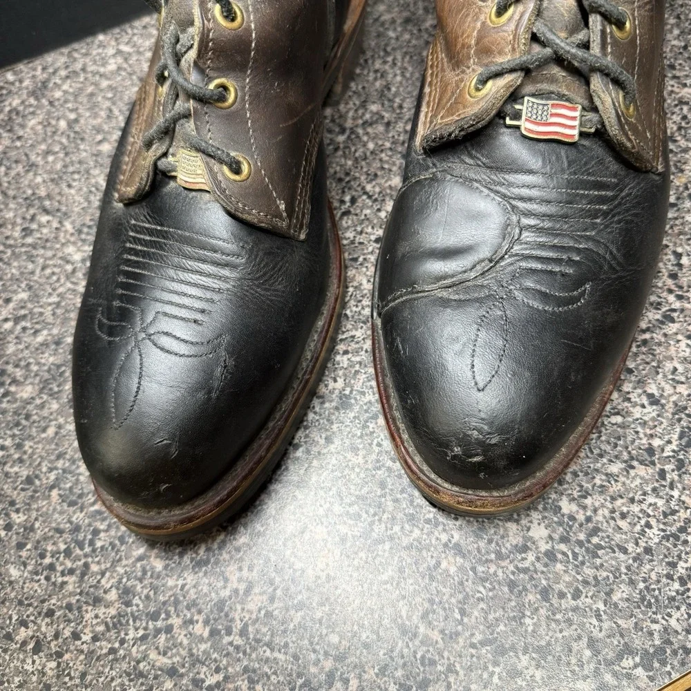 Chippewa Steel Toe Logger Packer Boots USA Vibram Lace Up Leather 10/10.5D READ‎